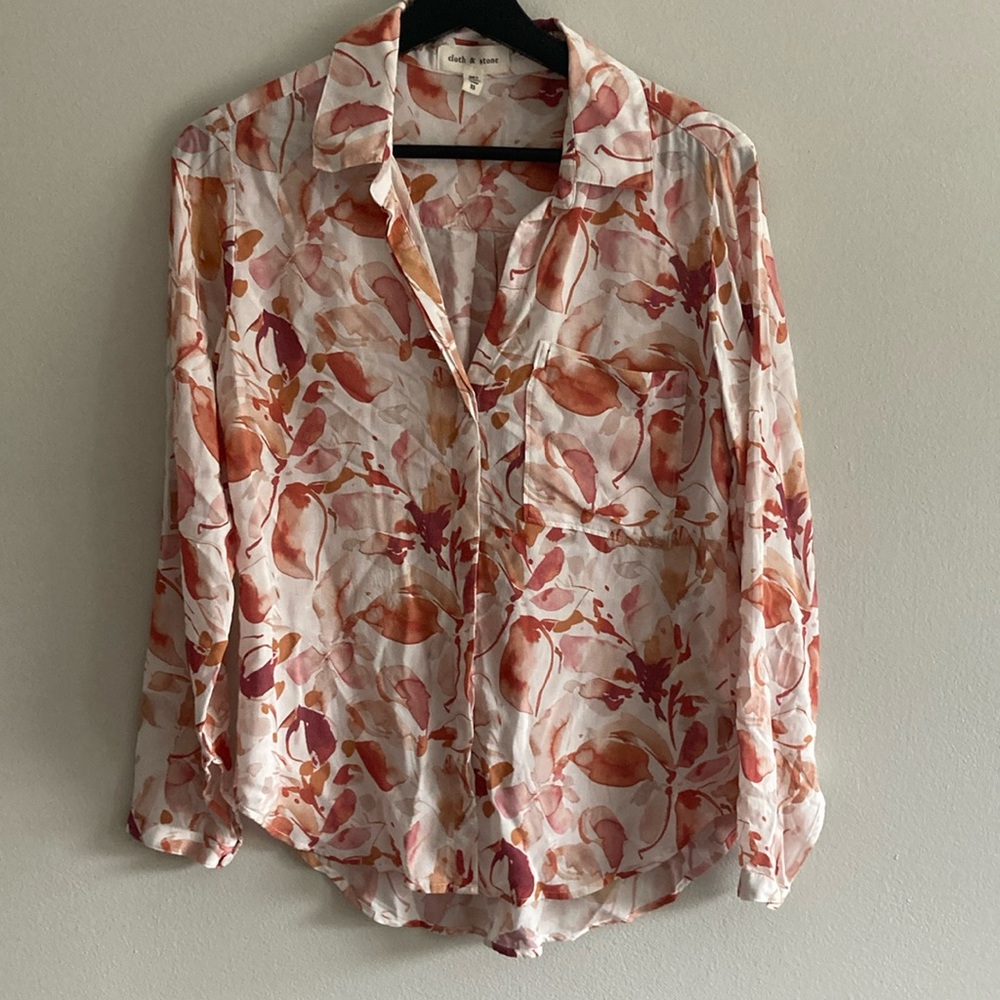 Cloth & Stone Women’s Long Sleeve Button Down Shirt Sz XS